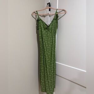 Billabong Green Midi Dress with adjustable tie straps